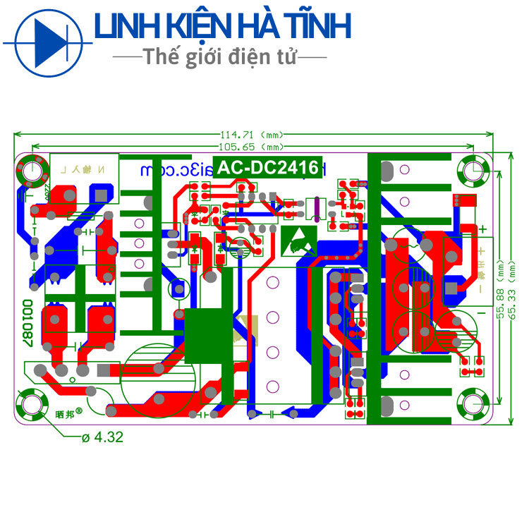 Mạch nguồn 24v 6A công suất cao 150W 85VAC-265VAC sang 24VDC 6A Nguồn 24v Nguồn Loa kéo + LED sân khấu