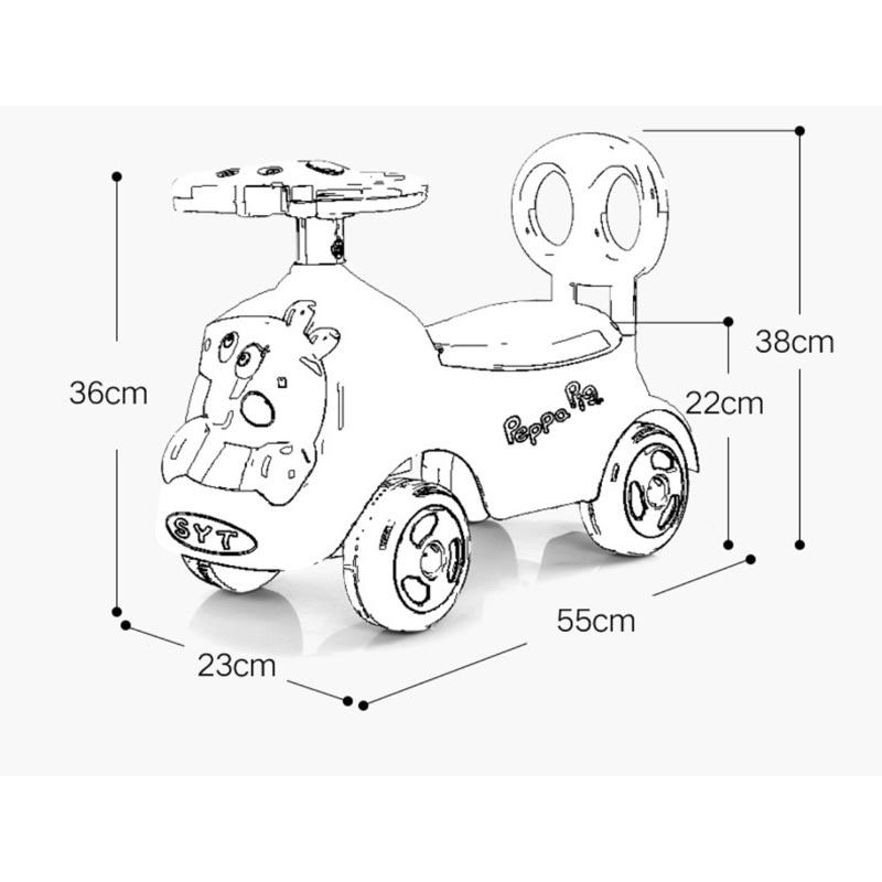 Xe chòi chân cho bé thăng bằng heo Peppa 2in1 có nhạc , tựa lưng cao cấp