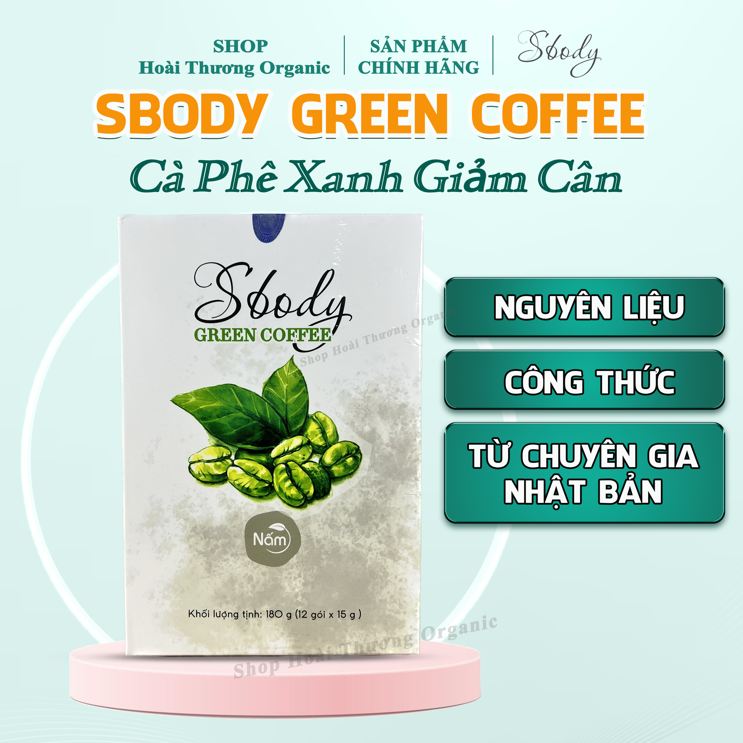 Hình ảnh Nấm Hỗ Trợ Giảm Cân Sbody Green Coffee - 100% Thiên Nhiên (Hộp 12 gói /180G) Đốt Mỡ và Kiểm Soát Cân Nặng - Cà Phê Xanh Hỗ Trợ Giảm Cân AN TOÀN & HIỆU QUẢ!