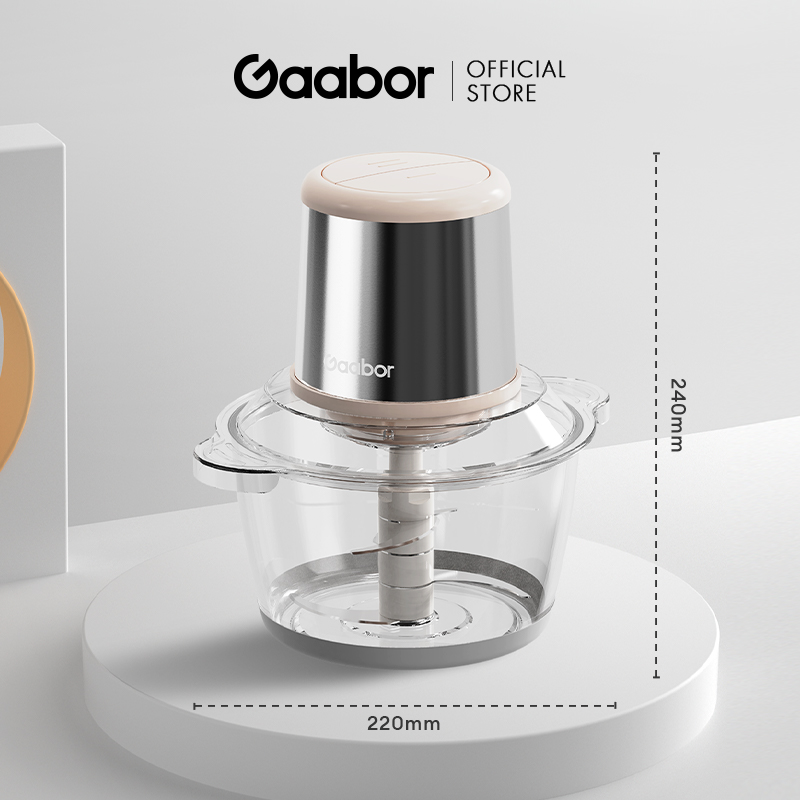 Máy xay thịt thực phẩm đa năng GAABOR 2L công suất 300W xay thịt cá rau củ quả, xay hạt - Hàng chính hãng