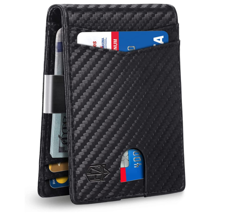 Ví Kẹp Tiền Clip Money RFID Wallet Men Slim (Black Carbon)