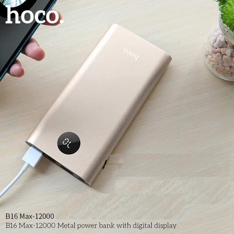 Pin Sạc Dự Phòng Hoco B16 Max 12000mah chính hãng siêu mỏng - lõi Polymer