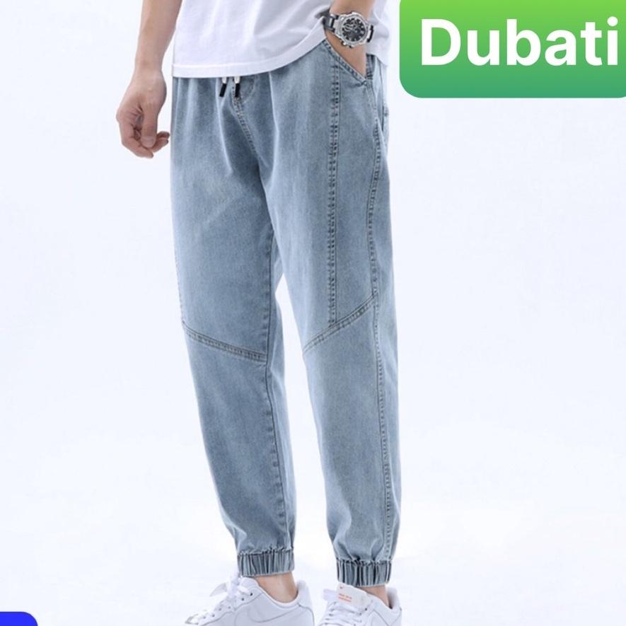 QUẦN JEAN NAM CHẤT BÒ XANH CO GIÃN, QUẦN BAGGY NAM TÚM GẤU- DB 57- DUBATI FASHION