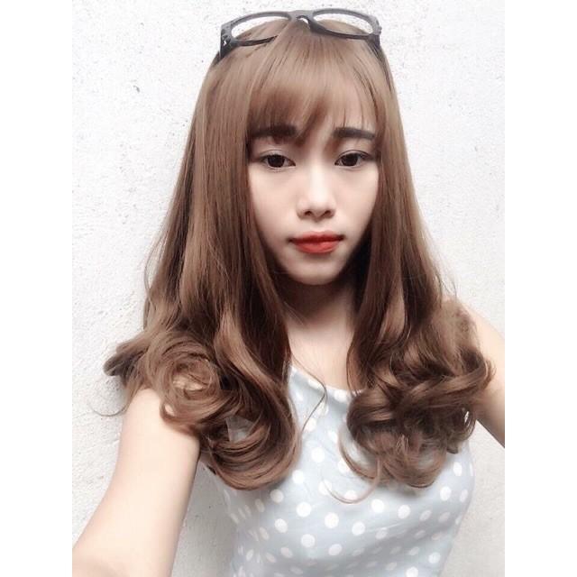 Tóc giả nguyên đầu xoăn đuôi  Tóc giả nguyên đầu cao cấp