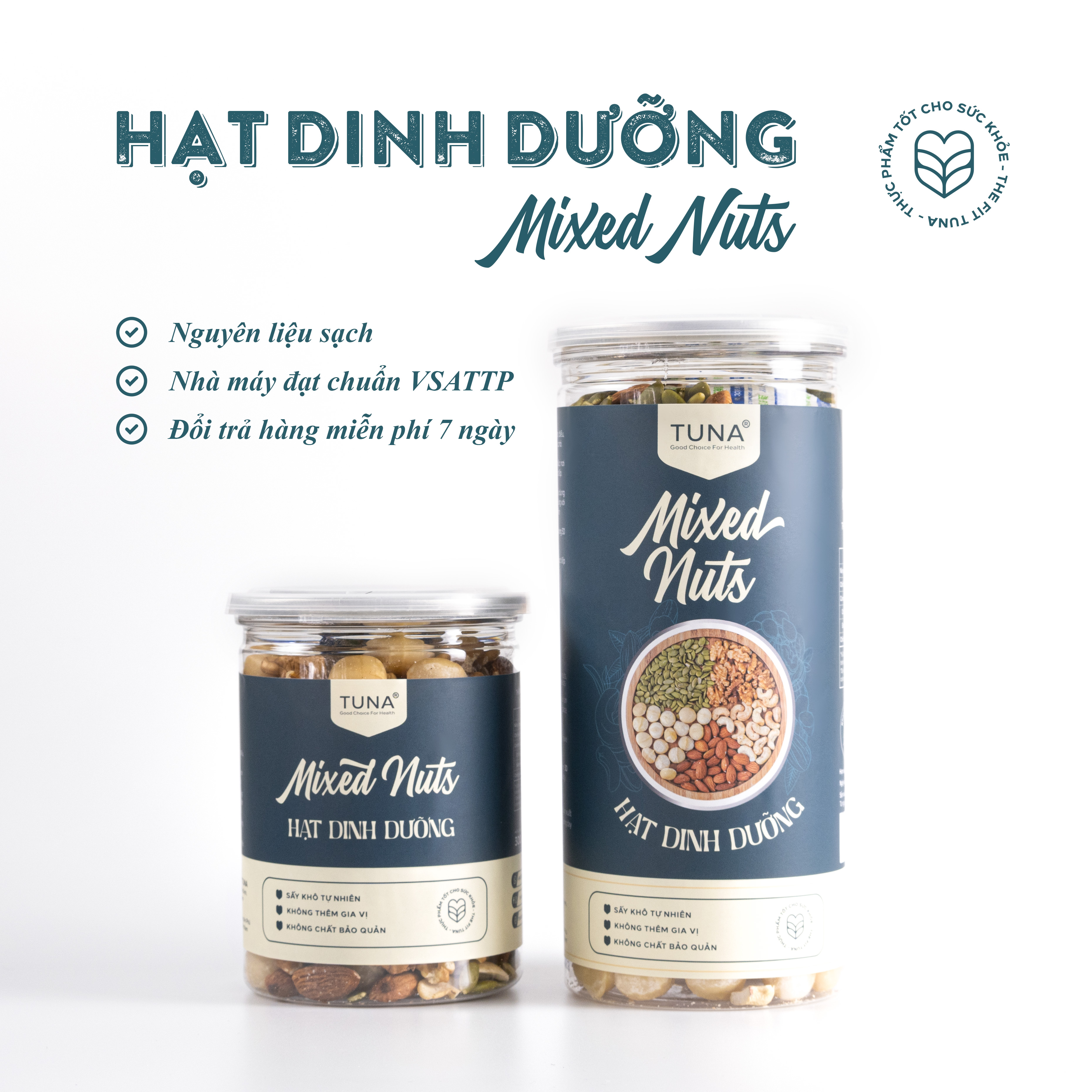 Mixed Nuts: Hạnh Nhân, Macca, Hạt Điều, Óc Chó,  Bí Xanh