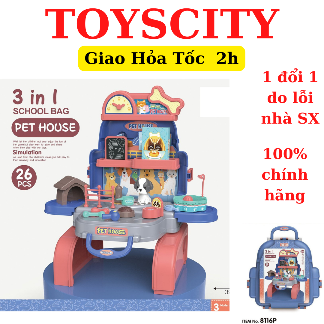 Cặp thú cưng 26 chi tiết - 8116P- Bộ đồ chơi BOWA