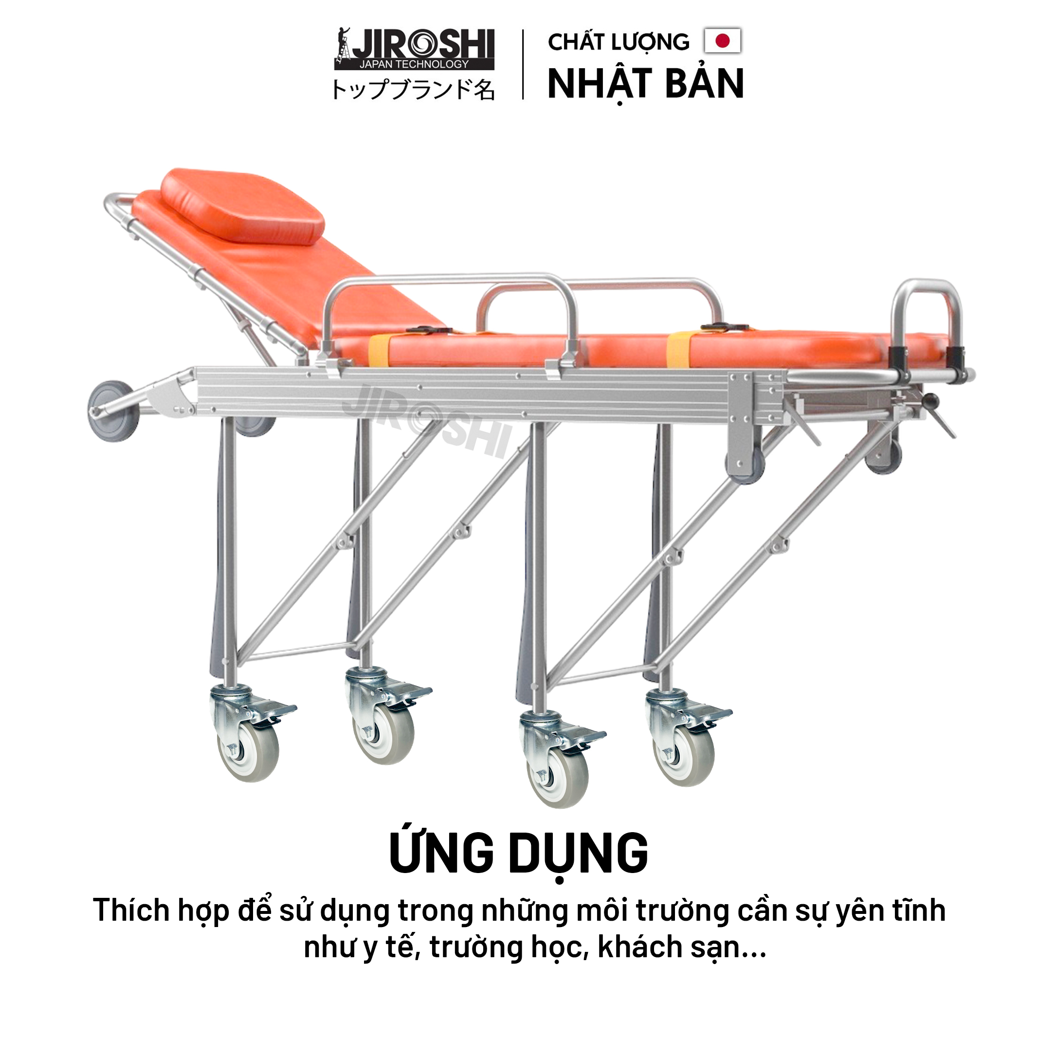 Bánh xe đẩy hàng chống ồn xoay  360 có khóa, bánh xe cao su TPR lỗ vít 100mm