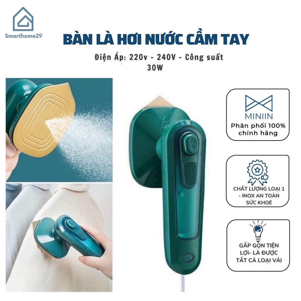 Bàn Là Hơi Nước Cầm Tay Mini Du Lịch, Bàn Ủi Hơi Nước Gấp Gọn Tiện Ích Cho Gia Đình, Dễ Dàng Mang Theo - HÀNG CHÍNH HÃNG MINIIN