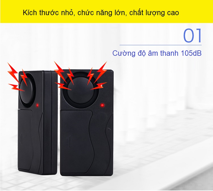 Báo động cảm biến rung khi mở cửa bảo vệ tài sản, nhà cửa âm thanh lớn MR4 ( Tặng kèm 02 móc treo chai nước ngẫu nhiên )