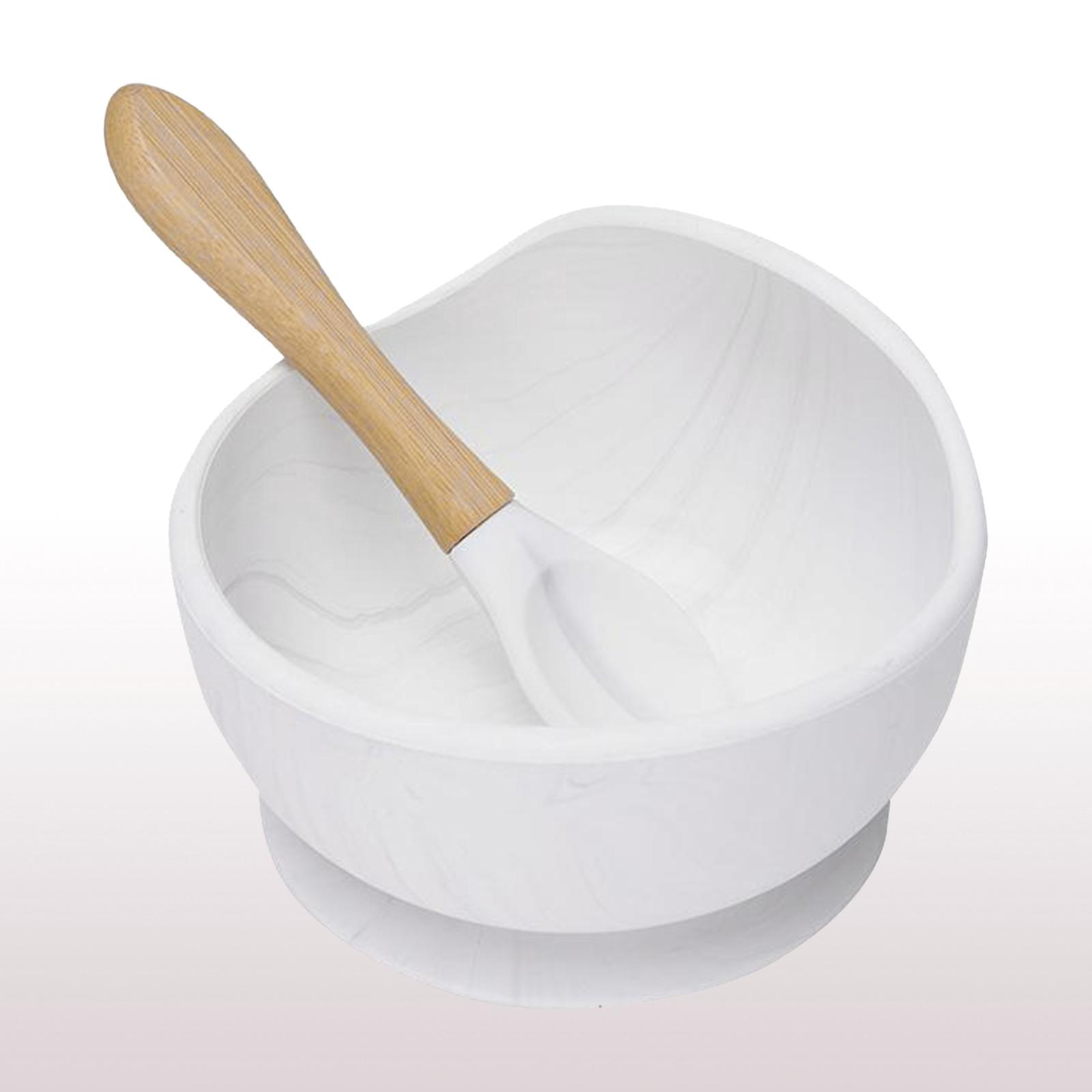 Food Grade Baby Suction Bowl with Bamboo Spoon Training Feeding Tableware Safety for Kids Toddlers BPA Free Dishwasher