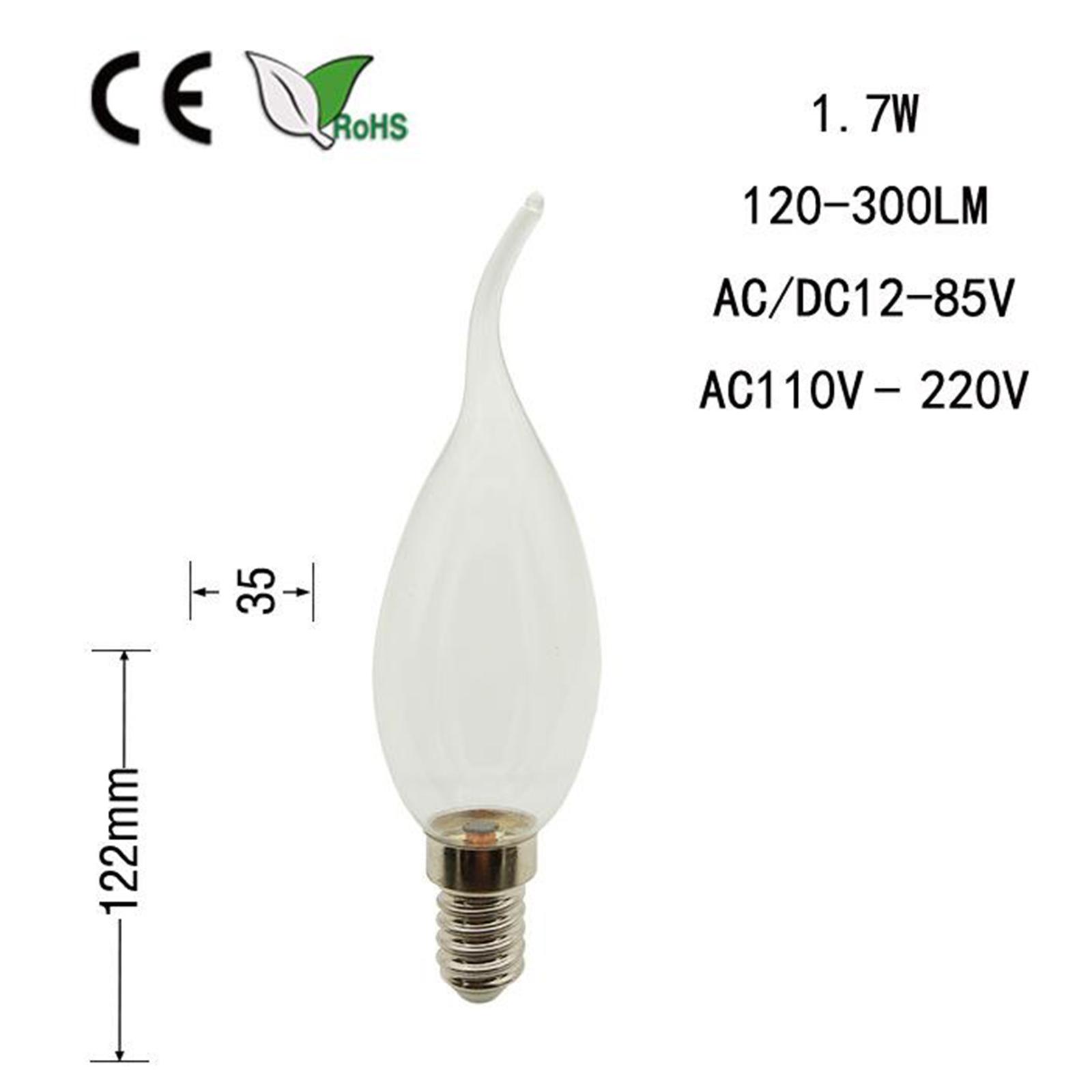 E14 LED Bulb 0.7W Dipped Candle Light Bulb Chandelier Bulb 3000K Warm White
