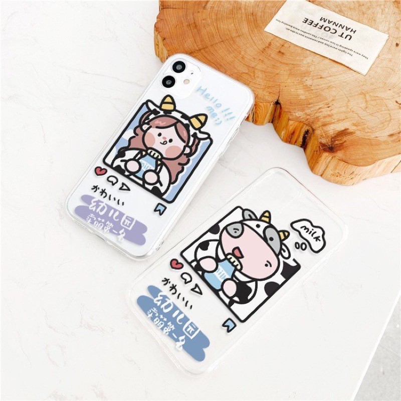 Ốp Lưng iPhone Viền Trong Girl & Cow Dành Cho iPhone 6 / 6 Plus / 7 / 7 Plus / 8 / 8 Plus / X / Xs / Xs Max / 11 / 11 Pro / 11 Pro Max / 12 / 12 Pro / 12 Pro Max