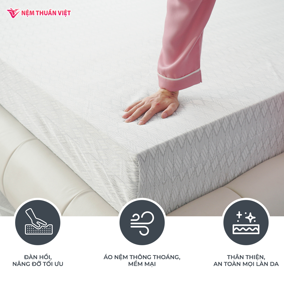 Nệm Foam Cao Cấp Thuần Việt Platinum Công Nghệ Hoa Kỳ, Kháng Khuẩn Tối Ưu