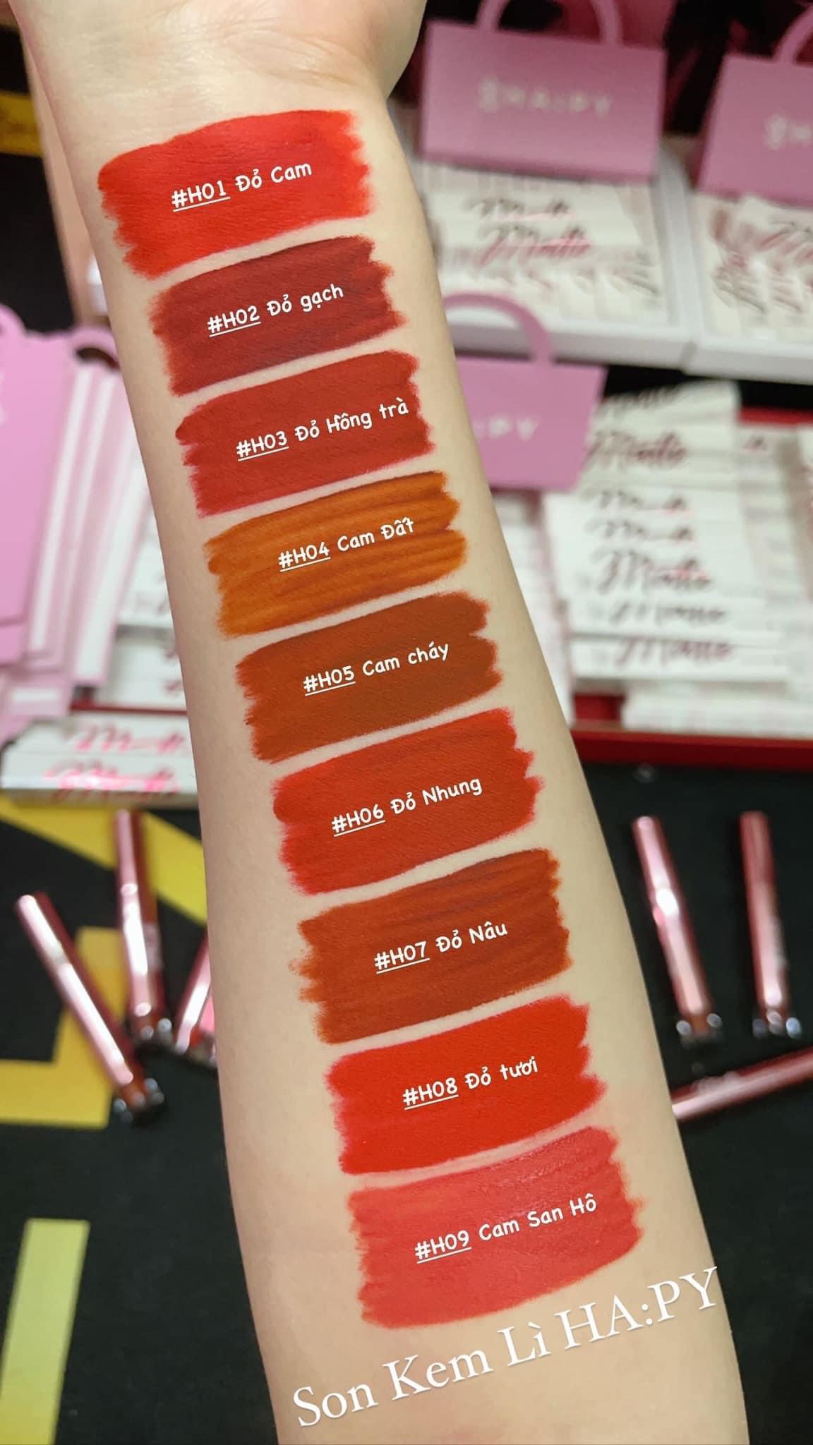 (TẶNG 1 SON) Son kem lì Hapy Matte Lipstick Cream MiniGarden không chì lâu trôi không lem dính khẩu trang kháng nước