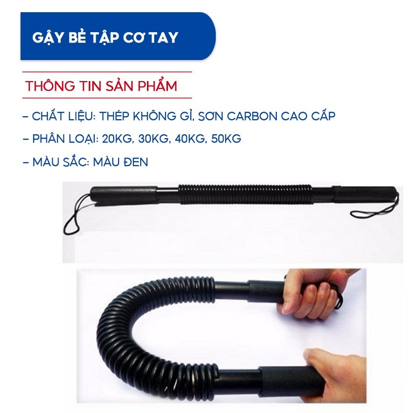 Gậy lò xo 50kg hãng dododios tập cơ tay, vai, xô tập gym tại nhà - Hàng chính hãng dododios