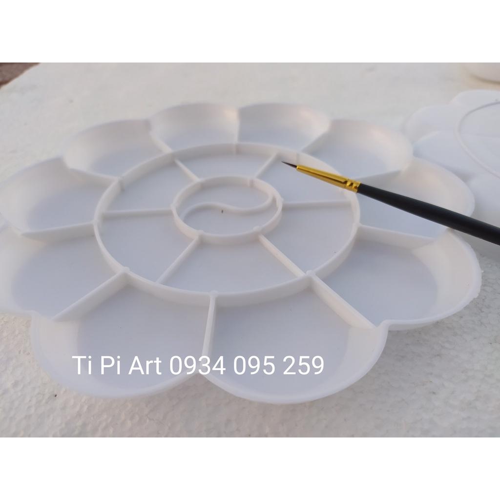 Khay pha màu, palette hoa, hình hoa mai 16 ô, loại lớn 18 cm