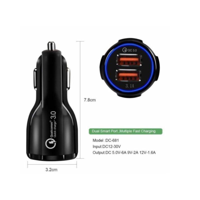 Tẩu sạc ô tô Qualcom 35W với USB Quick charge 3.0 6A