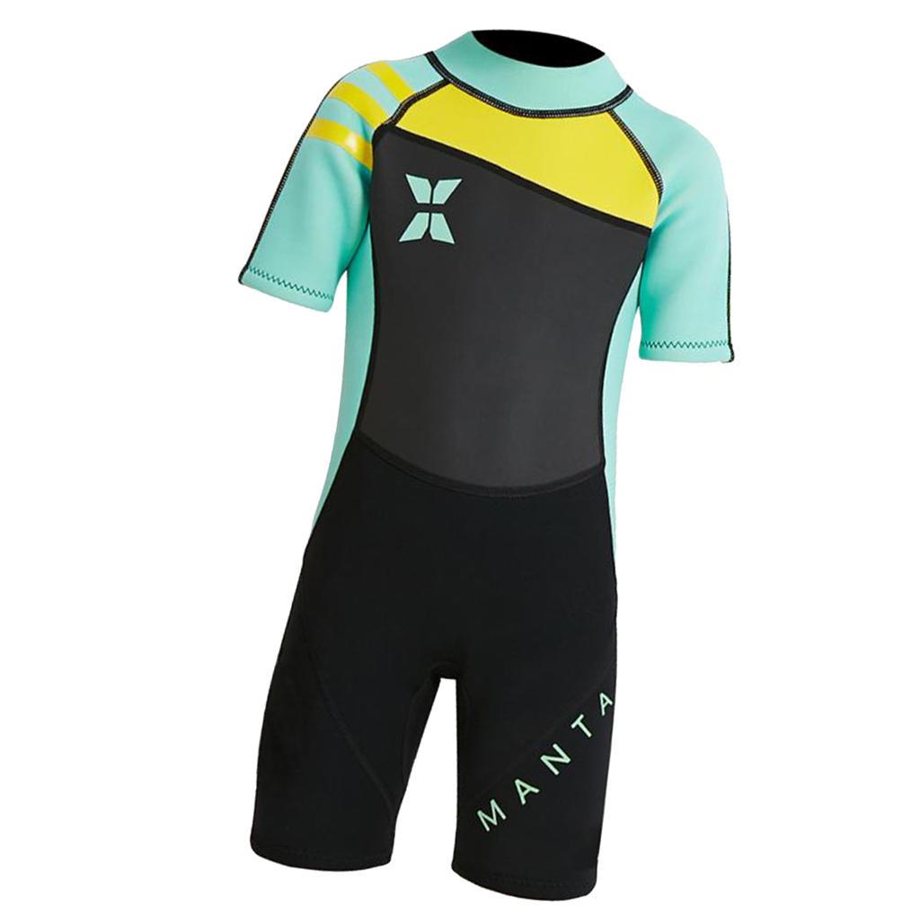 Kids Wetsuit,2.5mm Neoprene Thermal Swimsuit,Short Sleeve Kids Wet Suits for Swimming Scuba Diving,Full Wetsuit for Girls Boys