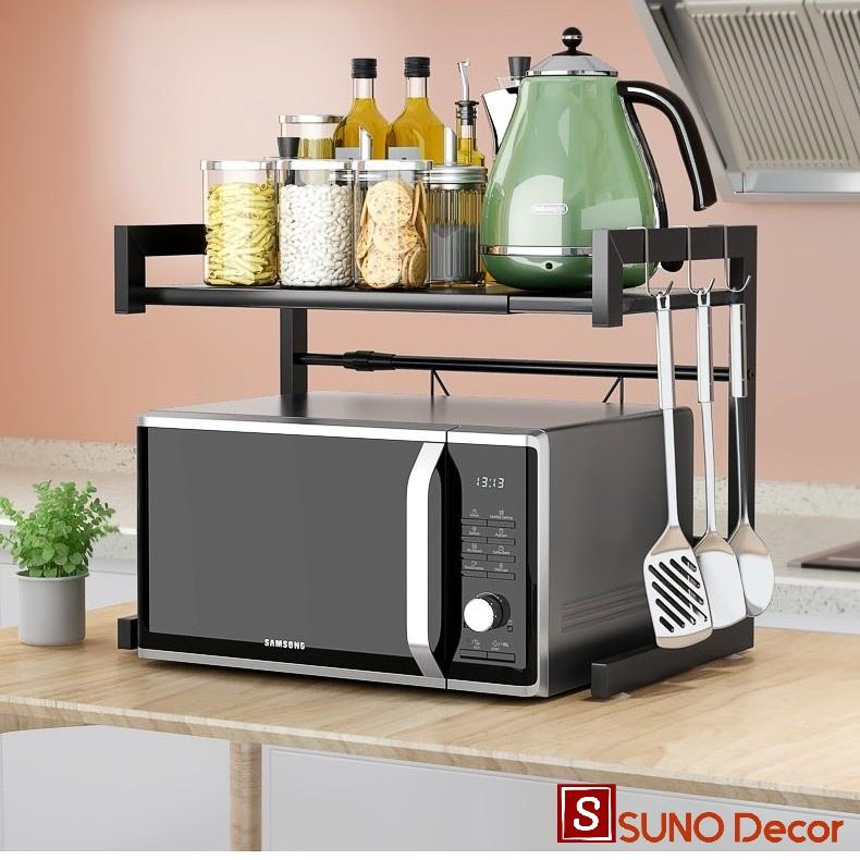 Kệ Để Lò Vi Sóng 2 Tầng Cao Cấp Tự Thay Đổi Kích Thước,Thép Chống Gỉ, Phù Hợp Mọi Loại Lò Vi Sóng
