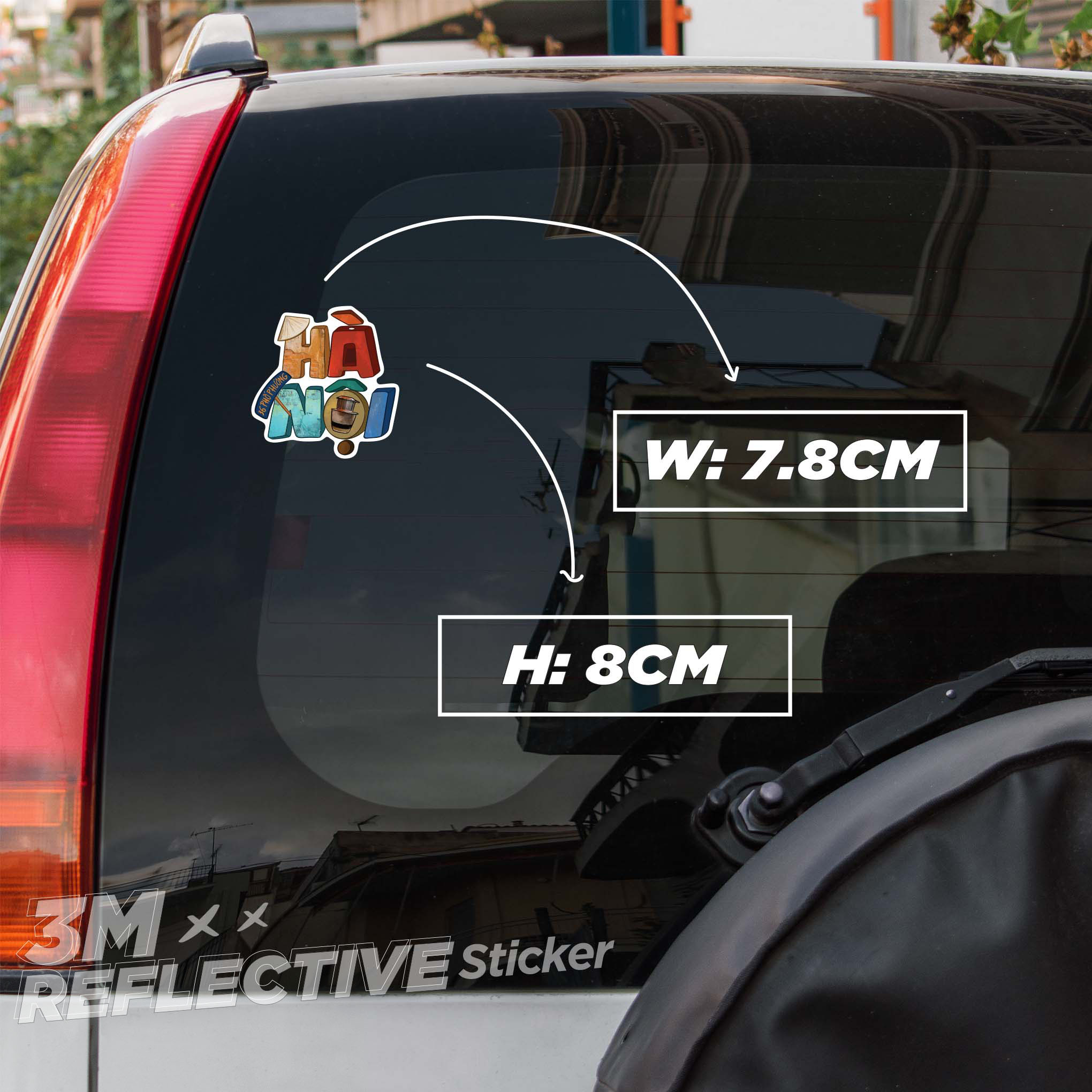 HANOI TYPOGRAPHY 3M - Reflective Sticker Die-cut Hình dán phản quang thương hiệu STICKER FACTORY
