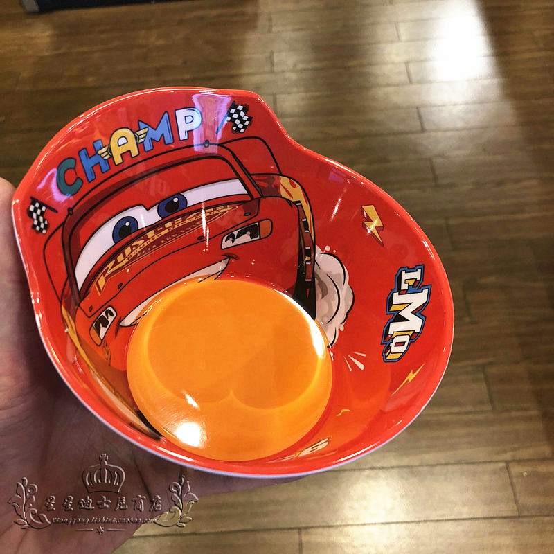 Chén ăn nhựa Melamine hình xe đua Car Mcqueen 95 nổi 3D màu đỏ cho bé trai - 78VNDC2459