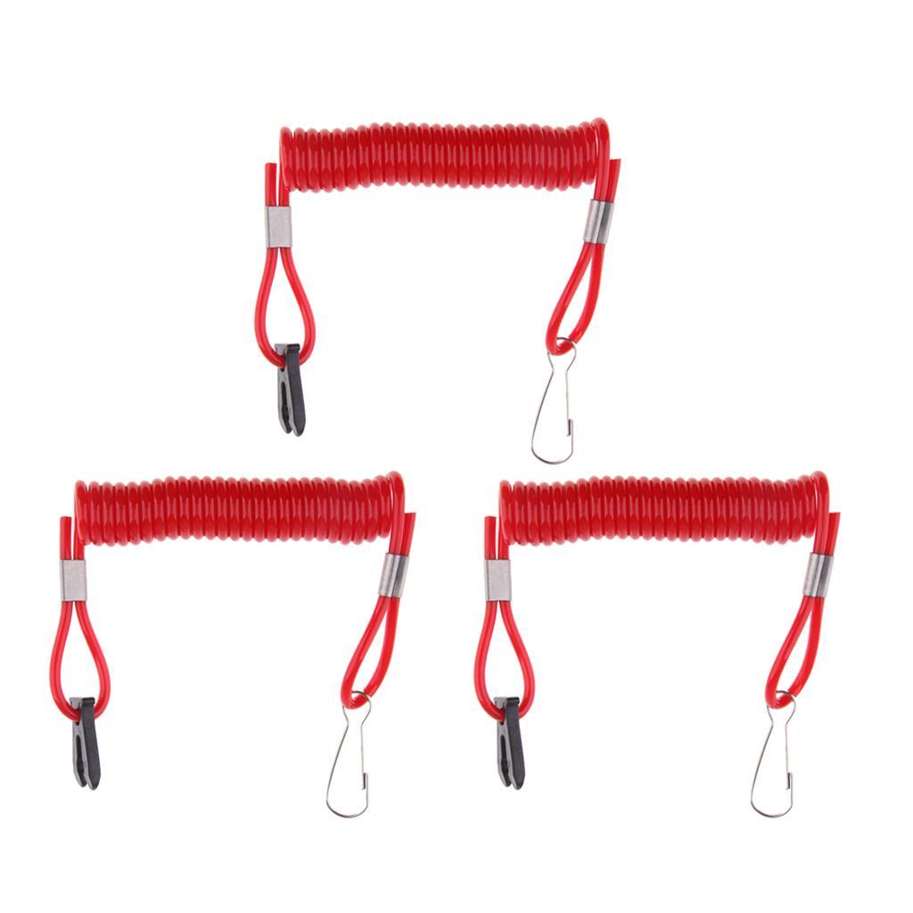 3x Kill Kill Stop Switch for The Outboard Motor Tethering Strap Replacement Rubber