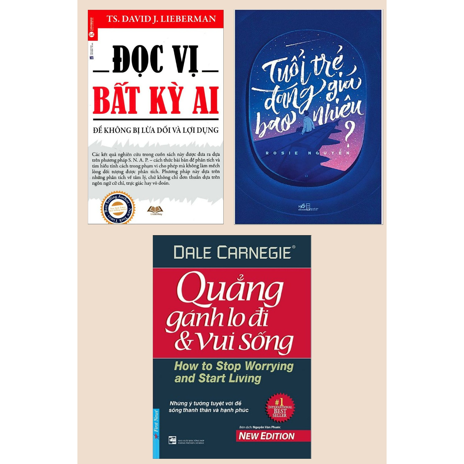 Bộ Ba Cuốn : Đọc Vị Bất Kỳ Ai + Tuổi Trẻ Đáng Giá Bao Nhiêu + Quẳng Gánh Lo Đi Và Vui Sống