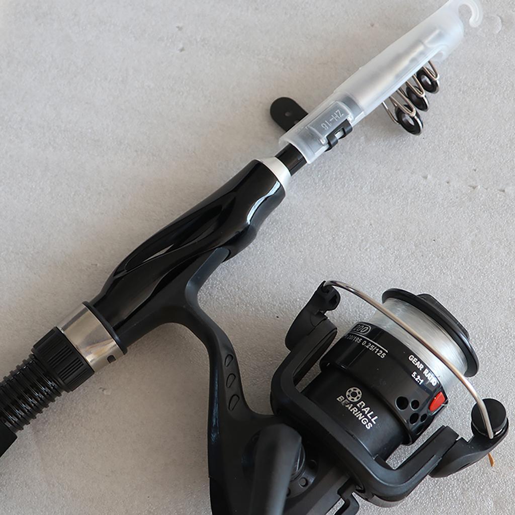 2xTelescopic Fishing Pole Reel Children Reel Youth Tackle Box Black