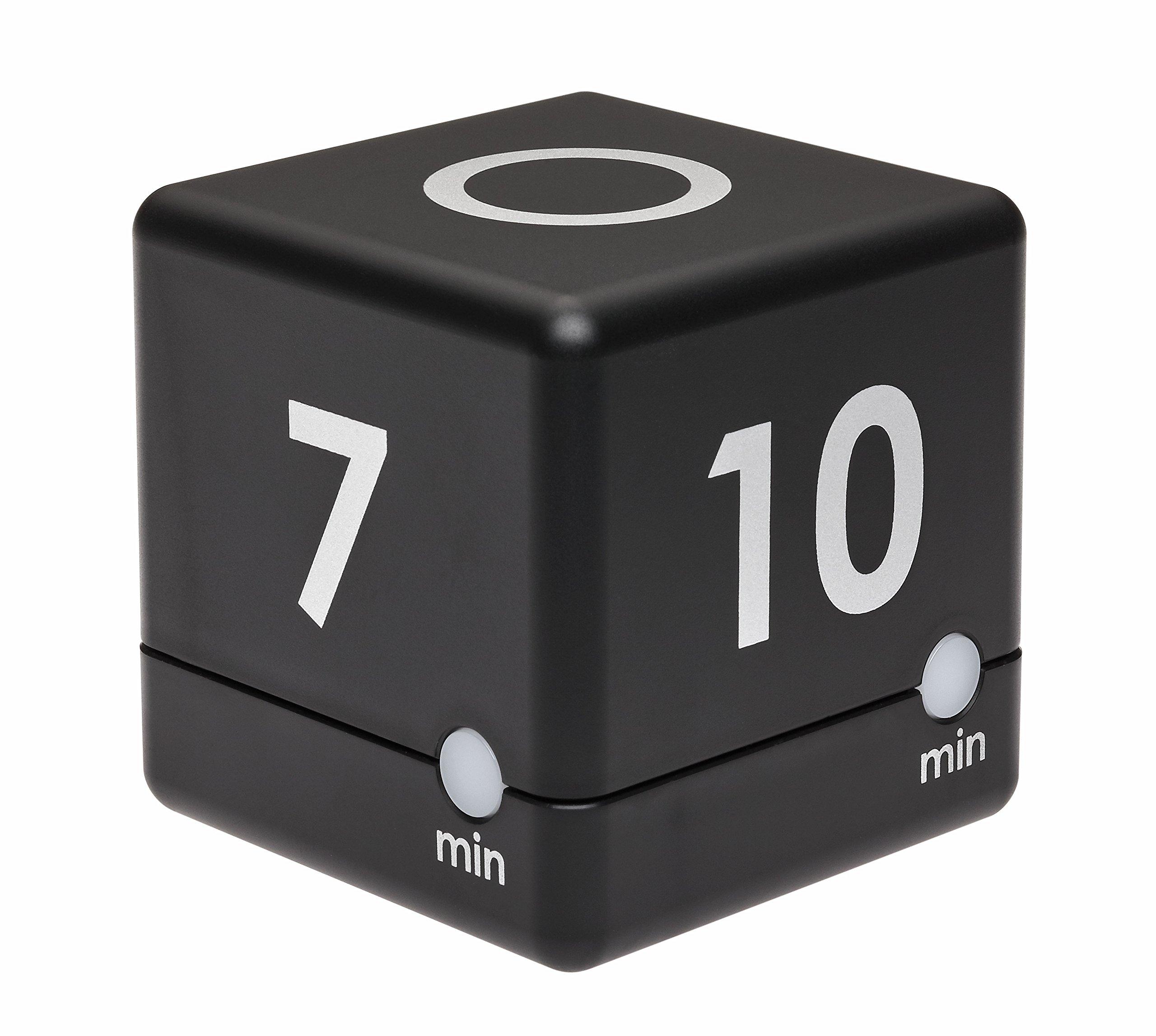 Đồng hồ bấm giờ khối kỹ thuật số, Cube thời gian, Đồng hồ bấm giờ, với 4 lần tiến độ cố định: 1-3-5-10 phút, Đen