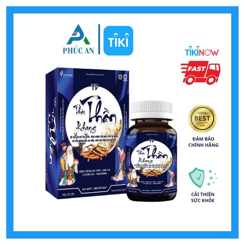 Viên uống hỗ trợ ngủ ngon Đông trùng hạ thảo Thảo Thần Khang - Lọ 30 viên