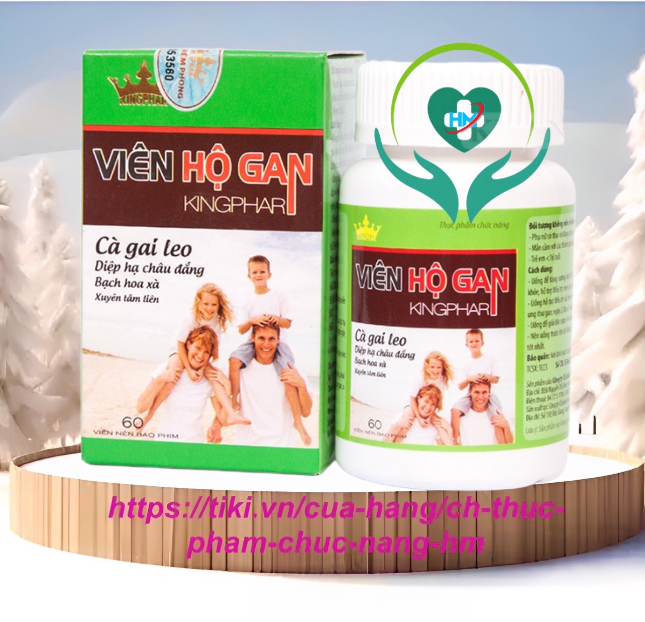 VIÊN HỘ GAN Kingphar - Hộp 60 Viên -Giúp tăng cường chức năng giải độc gan và bảo vệ tế bào gan.