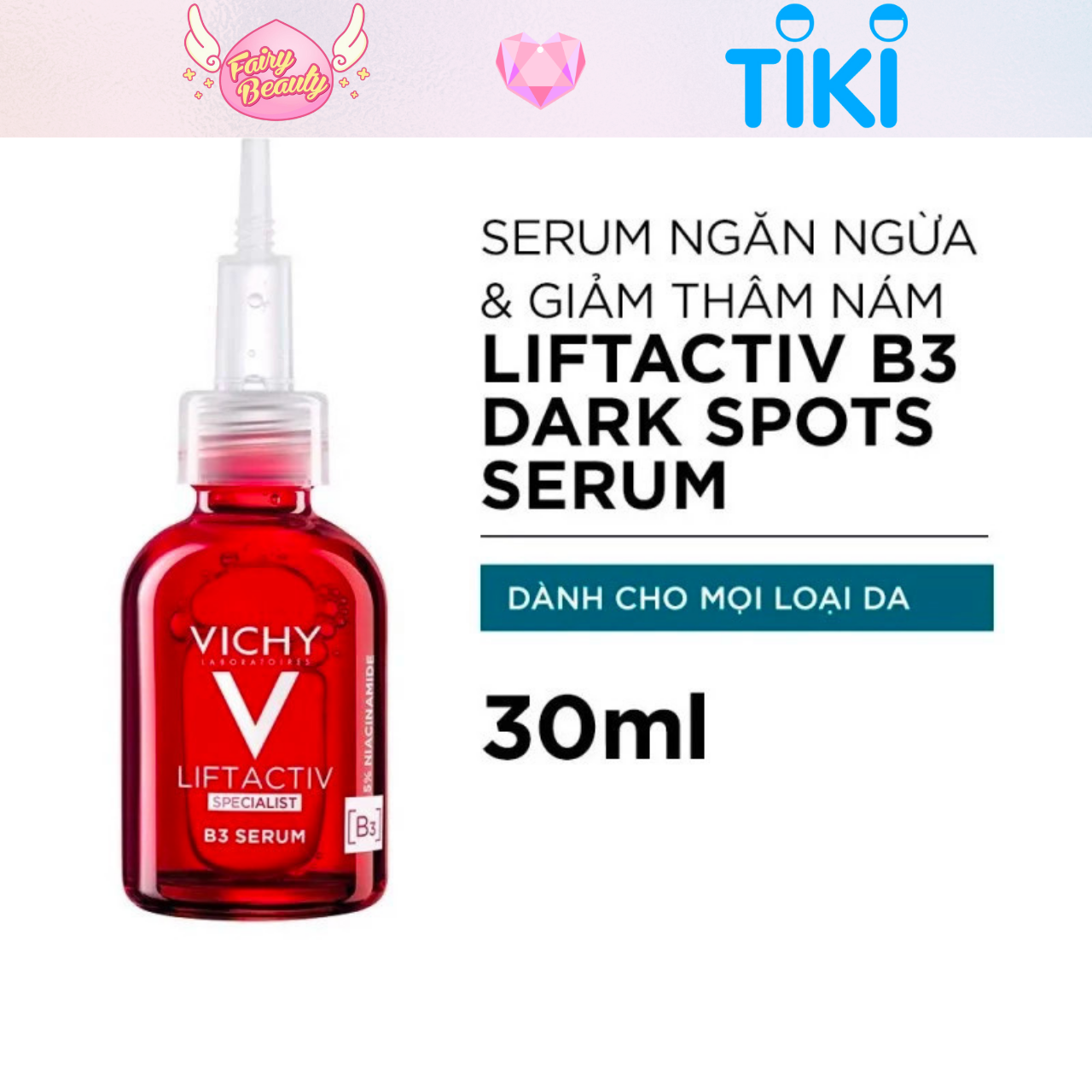 Tinh Chất B3 Giúp Sáng Da Và Cải Thiện Thâm Nám Tối Ưu Liftactiv B3 Dark Spots 30/5ml