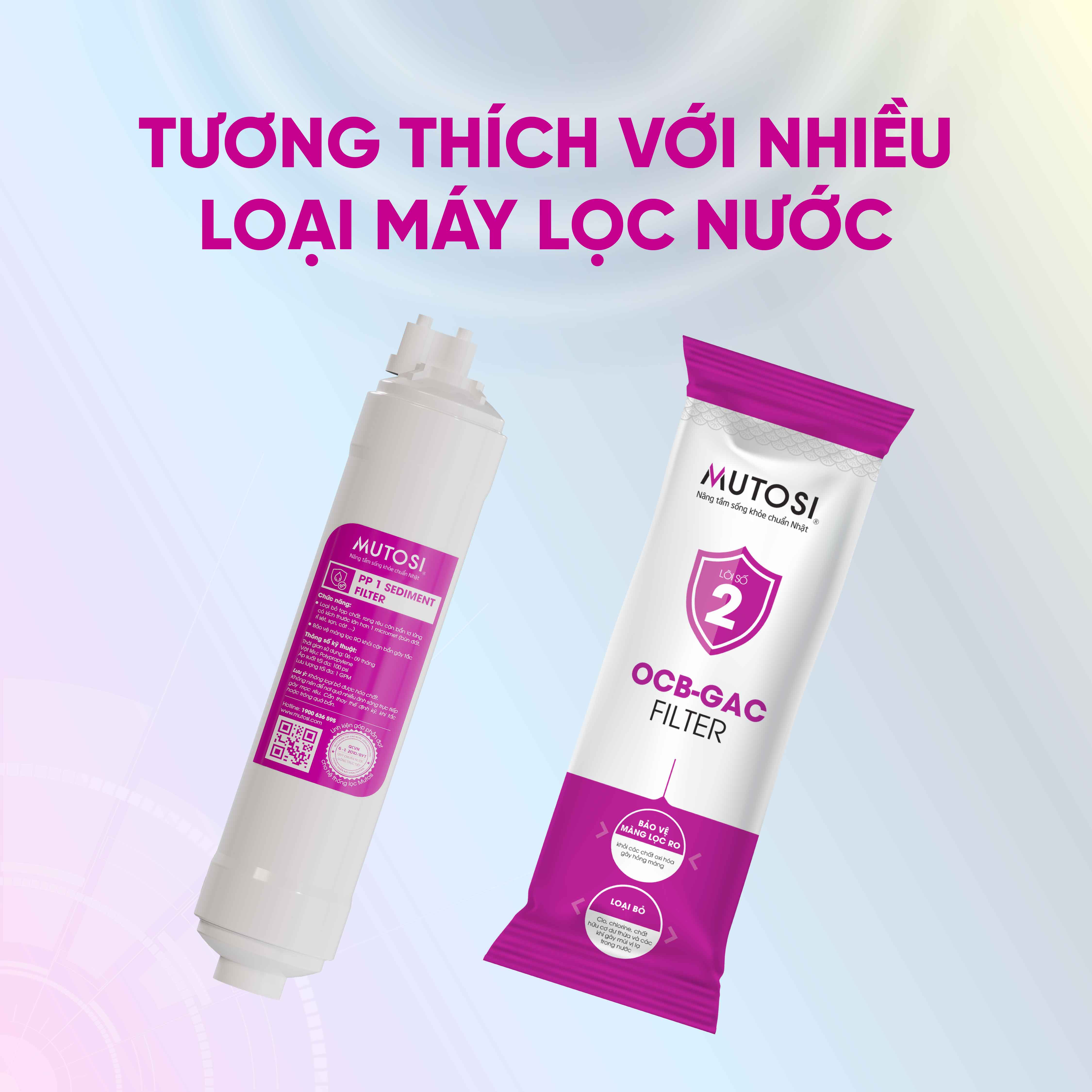 Lõi lọc nước - Hàng chính hãng Mutosi số 2 - Lõi đúc OCB-GAC