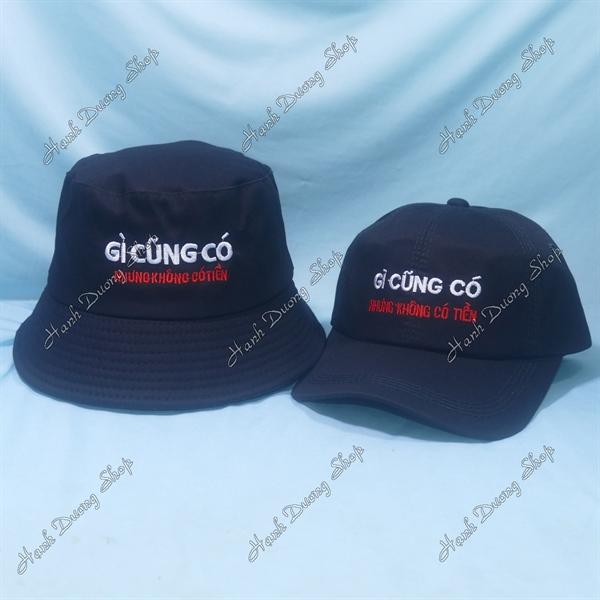 Set Nón Cặp Bucket & Cap Gì Cũng Có Nhưng Không Có Tiền (UCN01); (ECC01) - Combo Gì Cũng Có Nhưng Không Có Tiền