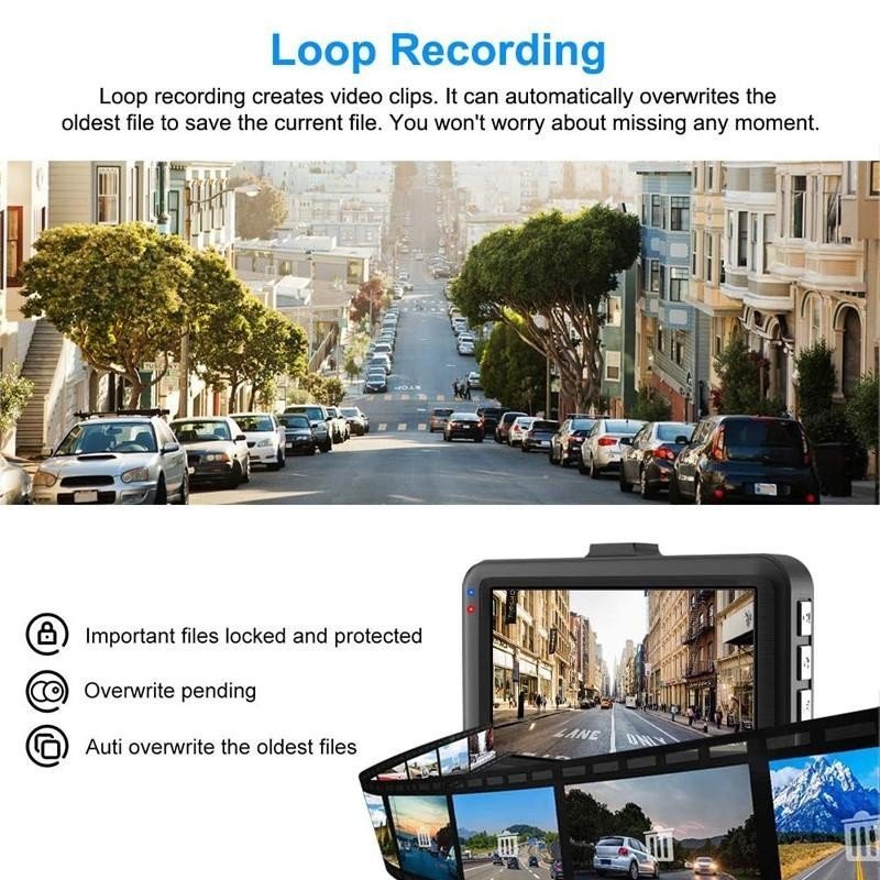 Camera Hành Trình WDR 3.0 Inch Full HD 1080P Siêu Nét Cho Các Dòng Ô Tô