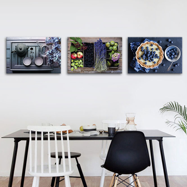 Bộ 3 Tranh Phòng Bếp Hoa Quả Đẹp Canvas W1200