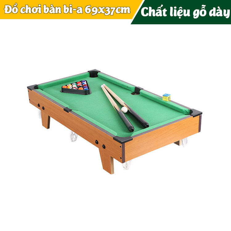 Đồ chơi bàn Bi-A bằng gỗ cỡ lớn 69x37cm Table Top Pool Table TTP-69 cho cả người lớn và trẻ nhỏ - Hàng chính hãng