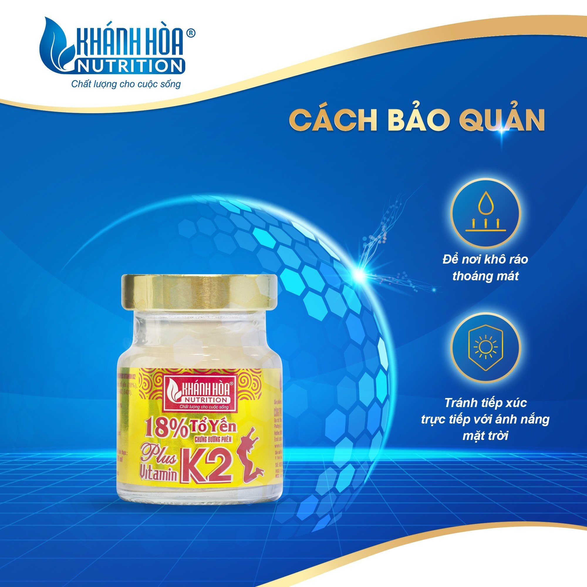 Yến Sào Chưng Đường Phèn 18% Bổ Sung Vitamin K2 - Khánh Hòa Nutrition - Lọ 70 ML