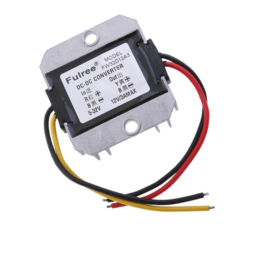 Waterproof DC/-32V to 12V 3A 36W Voltage Reducer Converter