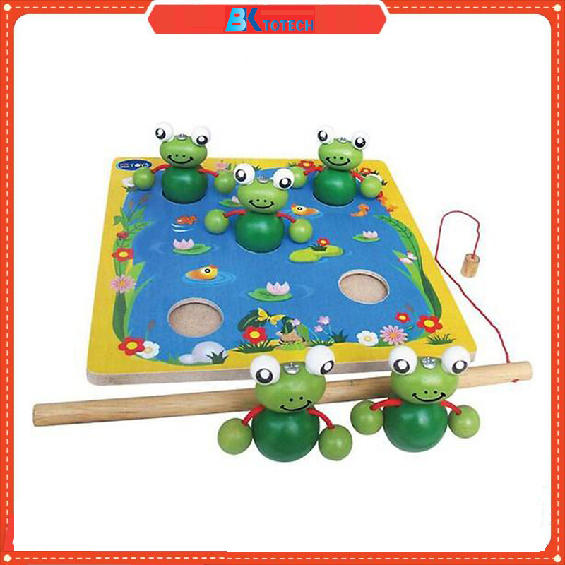 Đồ chơi câu cá cho bé. Câu ếch - Đồ chơi gỗ Winwintoys