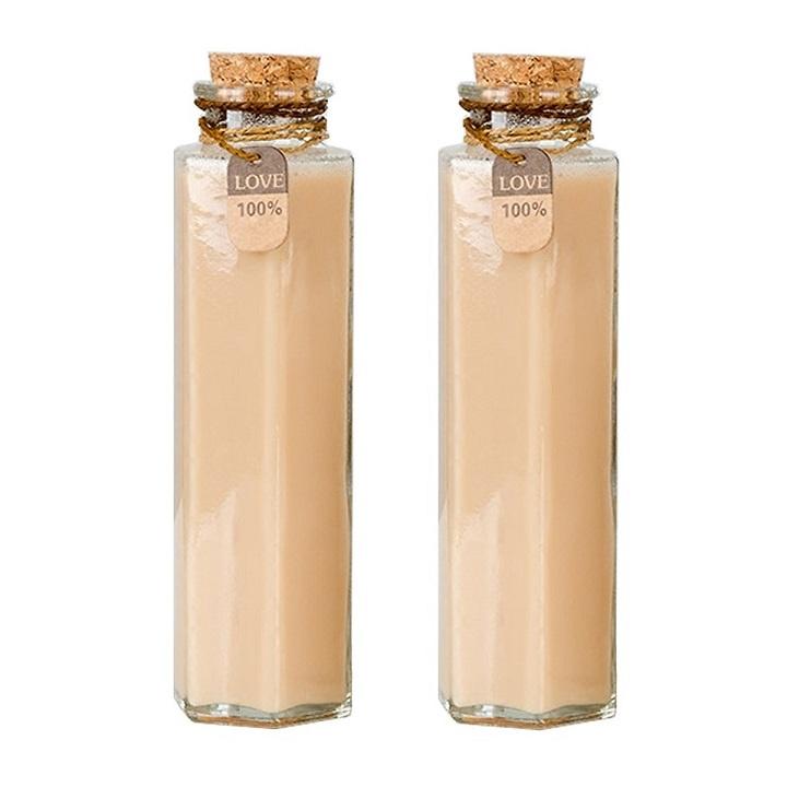 Chai Thủy Tinh Lục Giác 350ml Nút Bần Cao Cấp