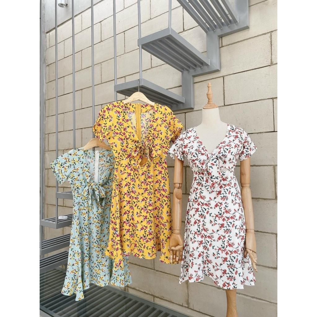 ĐẦM HOA THẮT NƠ NGỰC - 3 MÀU - DA2120