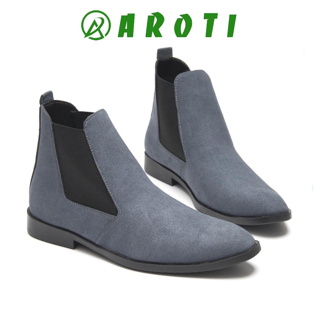 Giày chelsea boots da lộn, cổ chun, đế khâu chắc chắn- mã cb548X