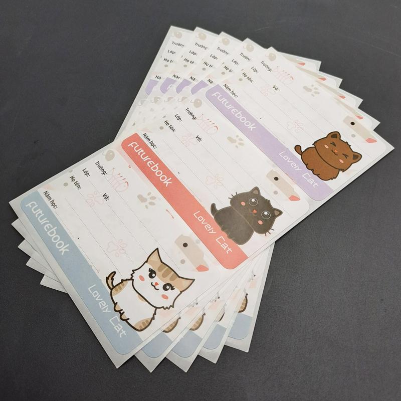 Nhãn Vở Học Sinh Lovely Cat - futurebook N134 (15 Nhãn)