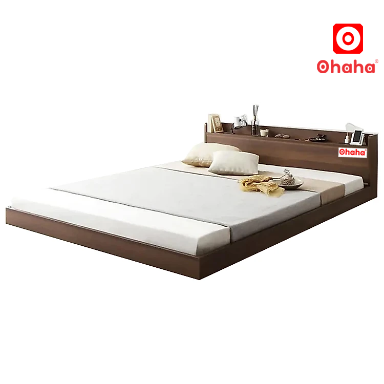 Kèm Ảnh Thực Tế - Miễn Phí Vận Chuyển &Amp; Lắp Đặt Giường Ngủ Bệt Thông Minh Kiểu Nhật Cao Cấp Gỗ Công Nghiệp Ohaha - Gb013 - Nâu - 1M6X2M