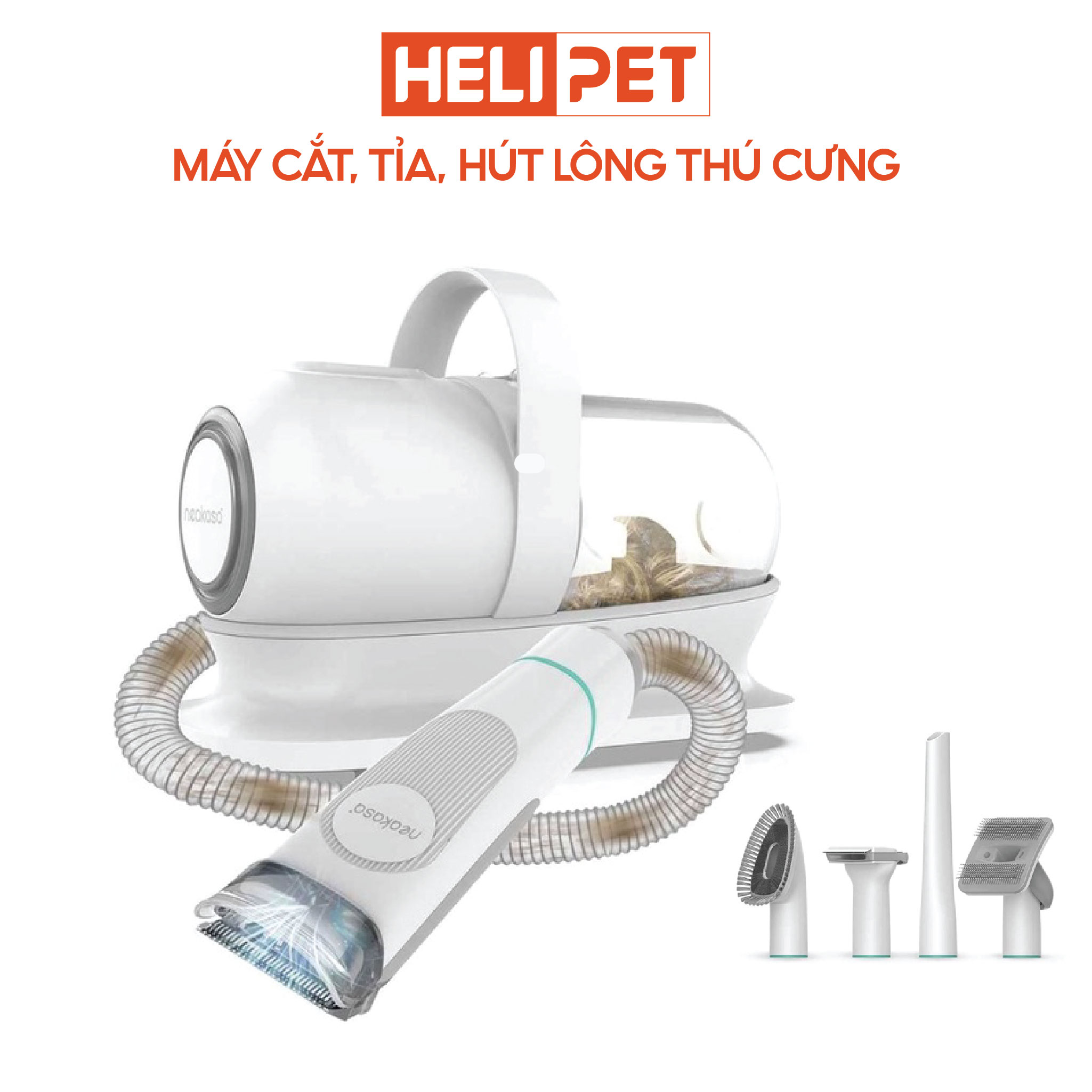 Máy Hút Lông, Máy Cắt Tỉa Lông Mèo, Chó Có Tính Năng Hút Bụi Lông Đa Năng Tiện Lợi- HeLiPet