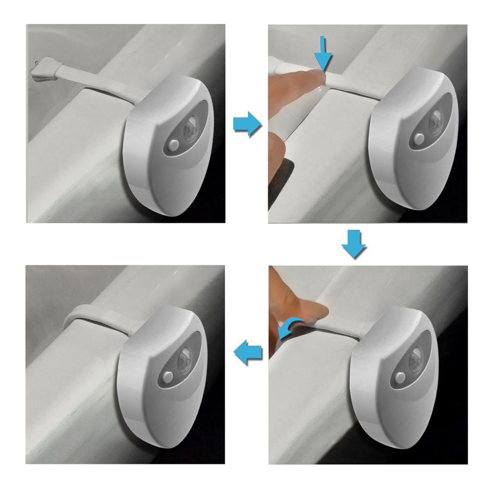 Đèn Led trong nhà vệ sinh 16 màu Cảm biến chuyển động thông minh Sạc USB với chức năng diệt khuẩn UV chống thấm nước