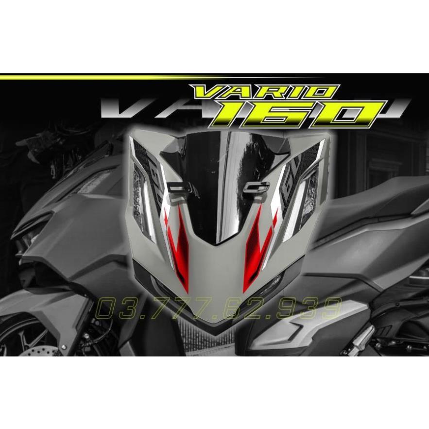 Bi Decal Tem rời Vario 160 xe xám xi măng - mẫu tổ ong đỏ đen mới nhất 2023