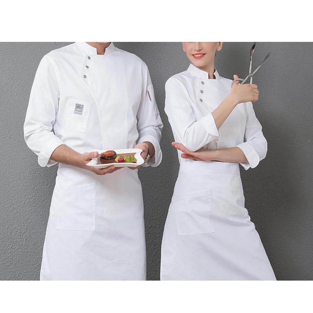 Unisex Chef Jackets Coat Long Sleeves Shirt Kitchen Uniform Workwear