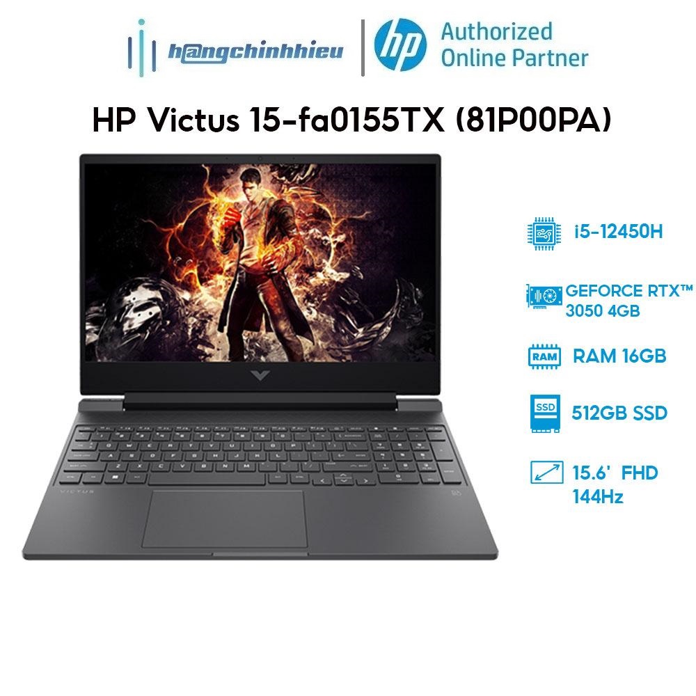 Laptop HP Victus 15-fa0155TX 81P00PA i5-12450H|16GB|512GB|RTX 3050 4GB|15.6' 144Hz Hàng chính hãng